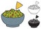 Mexican nachos and guacamole vector illustration