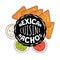 Mexican nachos sign. Mexico fast food eatery, cafe or restaurant advertising banner. Latin american cuisine nacho flyer
