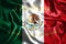 Mexican National Flag With Eagle Coat Of Arms 3D Rendering