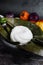 Mexican Oaxaca cheese with fresh ingredients in Mexico Latin America