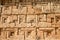 Mexican ornaments and symbols on the pyramids of the Maya of Yucatan.Uxmal.