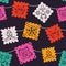 Mexican party paper flag seamless pattern