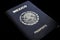 Mexican passport in a black background