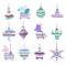 Mexican pinata. Mexican star paper game for party celebration, colorful llama and different shape pinatas vector set