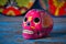 Mexican pink skull dia muertos craft