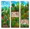 Mexican prickly cactus succulents vertical banners
