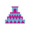 Mexican pyramid culture flat style icon