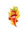 Mexican red hot chili pepper. With mustache. Very spicy food. Burns in a flame. Mascot character. Cayenne chile pepper.
