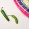 Mexican ripe green serrano pepper on white background