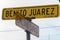 Mexican road street sign juarez zapata