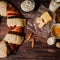 Mexican rosca de reyes or Epiphany cake ingredients and recipe on a wooden table in Mexico Latin America