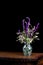 Mexican sage with silver lace flowers in a mosaic vase