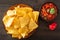 Mexican salsa dip and nachos tortilla chips