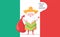 Mexican Santa Claus in Sombrero with Gift Bag