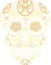 Mexican skull, Day of the Dead, souls of dead, skull on white background