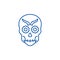 Mexican skull line icon concept. Mexican skull flat  vector symbol, sign, outline illustration.