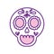 Mexican skull line style icon vector design