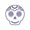 Mexican skull line style icon vector design