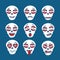 Mexican skulls emoticons