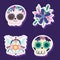 mexican skulls and flower