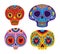 Mexican skulls set vector design