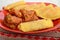 Mexican snacks on red plate