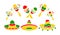 Mexican sombrero and Maracas vector collection.