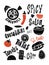 Mexican street food elements. Typography poster. Vector