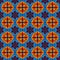 Mexican stylized talavera tiles seamless pattern in blue and red, vector