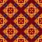 Mexican stylized talavera tiles seamless pattern in red and yellow, vector