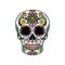 Mexican sugar skull with floral ornament, Day of the death vector Illustration