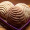 Mexican sweet bread: vanilla and chocolate conchas on wooden background