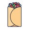 Mexican taco fast food cartoon icon style design