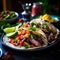 Mexican Taco Fiesta: Vibrant and Colourful Tacos with Grilled Steak, Marinated Chicken, and Fresh Salsa Taco Delight