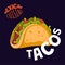 Mexican tacos poster. Mexico fast food taqueria eatery, cafe or restaurant advertising banner. Latin american cuisine