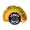 Mexican tacos sign. Mexico fast food taqueria eatery, cafe or restaurant advertising banner. Latin american cuisine taco