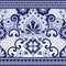 Mexican Talavera Poblana vector seamless pattern, repetitive background inspired by traditional pottery and ceramics design from M