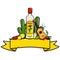 Mexican tequila banner. Vector illustration