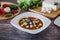 Mexican Tortilla Soup with Chili and ingredients traditional food in Mexico