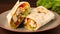 Mexican Tortilla Wrap with Chicken and Vegetables