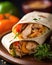 Mexican Tortilla Wrap with Chicken and Vegetables