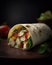 Mexican Tortilla Wrap with Chicken and Vegetables