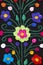 Mexican traditional ornament style colorful textile with floral pattern