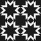 Mexican tribal style black and white star-shaped pattern