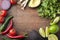 Mexican Vegetables Wood Background