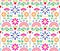 Mexican vibrant folk art seamless vector textile or fabric print pattern, colorful design with flowers wallpaper inspired by tradi