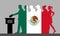 Mexican voters crowd silhouette like Mexico flag by voting for e