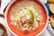 Mexican white pozole soup