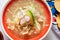 Mexican white pozole soup