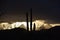 Mexico- Baja- Panorama of Stormy Sunset With Cactus and Mountains